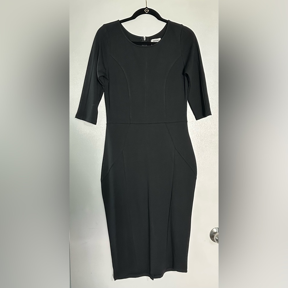 Unique Vintage Black Mod Wiggle Dress NWOT Size Large - Picture 6 of 14